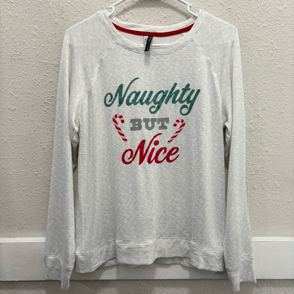 Jaclyn Intimates Christmas "Naughty but Nice" Sleepwear Top
